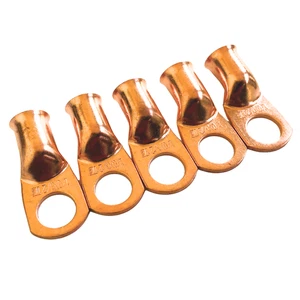 5x 1/0 Gauge 1/2" Hole Copper Terminal Lug M12 Battery Cable Ring Wire Connector - Picture 1 of 7