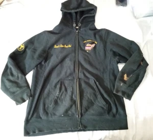 Felpa con cappuccio SPORTEK MBTA roast beef pesante nera zip (macchie/fori) uomo XL - Foto 1 di 13