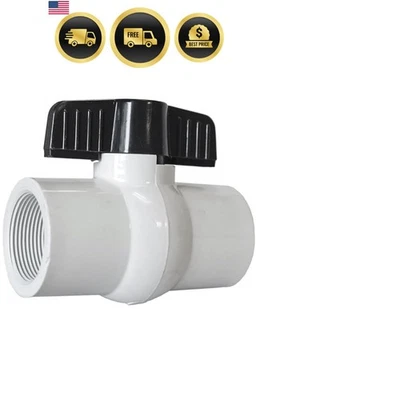 PVC Ball Valve 1 1/2 Inch IPS Schedule 40 Flow Control Shut Off Valve - Image 1 of 2