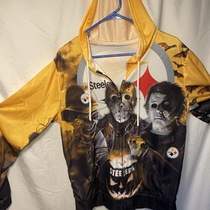 Pittsburgh Steelers Hoodie Pullover Horror Style Design gelb schwarz 2XL - Bild 1 von 10
