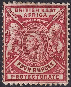 British East Africa 1896 QV 4r Carmine-Lake Mint SG78 cat £90 TONED - Picture 1 of 2
