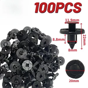 100PCs anti-collision clip 8mm plastic rivet clasp for NISSAN- - Bild 1 von 9