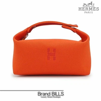 Artículo HERMES Brita Negro PM Bolso de Mano H104222M Algodón Lona Naranja Tono Rojo Ceniza Foto 1 de 4
