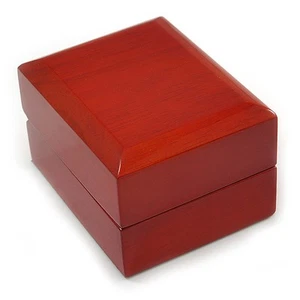 Luxus Ohrringe/Anhängerbox Holz rot Mahagoni glänzend (Ohrringe sind nicht - Bild 1 von 4