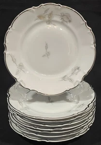 (8) Hutschenreuther Selb SYLVIA GRAY ROSE Platinum Bread & Butter Plate Germany - Picture 1 of 13