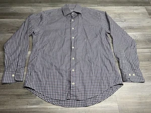 Peter Millar Mens Long Sleeve Button Up Dress Shirt Front Pocket Plaid Size L #1 - Picture 1 of 7