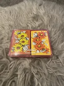 STARDUST Vintage ZWEIer Pack BLUMEN Spielkarten - 60er Jahre MCM - Bild 1 von 6