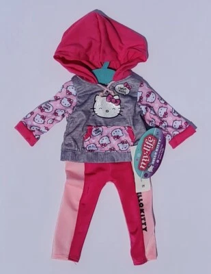 My Life As Hello Kitty Pink Active Outfit Hoodie Top & Pants for 18" Dolls - Image 1 of 2
