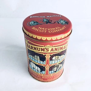VINTAGE KITCHEN 1979 NABISCO BISCUIT BARNUM'S ANIMAL CRACKERS TIN CAN EMPTY EUC - Picture 1 of 12
