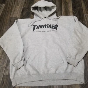 Thrasher Skateboard Magazin Hoodie Erwachsene XL grau Y2K Grafik Skateboarding - Bild 1 von 15