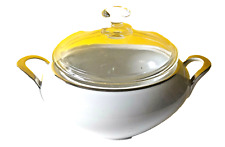 Vintage Porcelain tureen 48oz with handle and clear lid Germany 