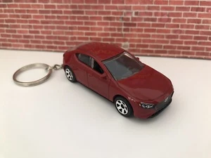 KEYCHAIN RING FOR MAZDA 3 HATCHBACK WAGON RED AUTO KEYS FOB WHEEL NEW - Bild 1 von 2