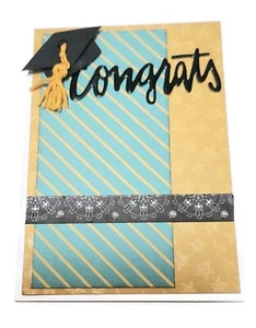 GRADUATION Greeting Card - CONGRATS - Handmade A2 with Envelope - Picture 1 of 2