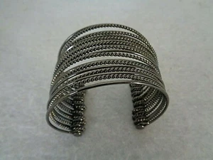 19 Strand Cuff Bracelet Alternate Braided Charcoal  - Picture 1 of 4