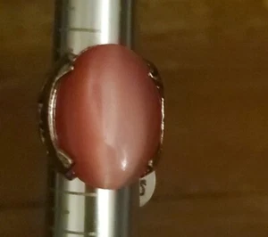 2 kg rosa Edelstein silberfarben Ring ausgeschnittene Seiten Größe 6,5 - Bild 1 von 2