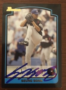 SEUNG SONG 2003 BOWMAN AUTOGRAPHED SIGNED AUTO BASEBALL CARD BDP159 