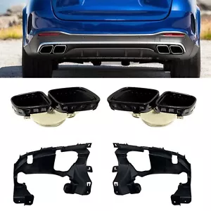 Cubierta de puntas de tubos de escape traseros negros para Mercedes Benz W167 GLE53 AMG 2020-2022 - Imagen 1 de 6