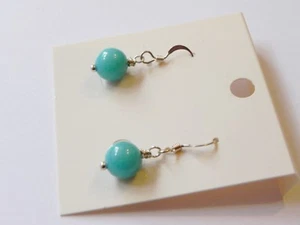 Turquoise chalcedony sterling silver gemstone drop earrings - Picture 1 of 2