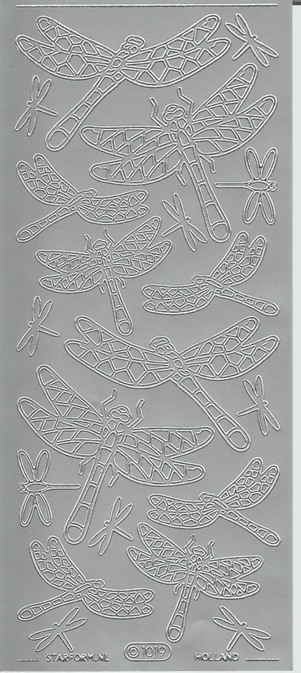 Pegatinas vinilo contorno DRAGONFLIES #1019, 1 hoja Foto 1 de 1