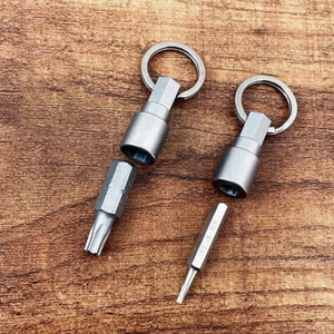 EDC Titanium Alloy Magnet Quick Buckle Detach Tactical Keychain w/ Key Ring - Picture 1 of 13