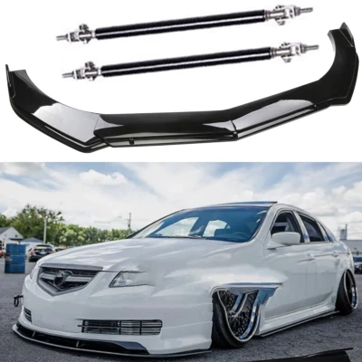 Front Bumper Lip Splitter Spoiler Strut Rods Body Kits For Acura TL Foto 1 de 4