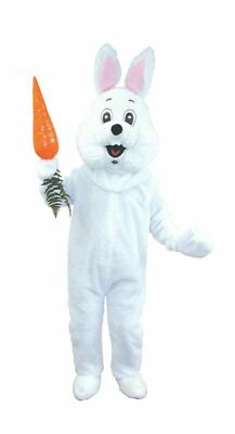  EASTER BUNNY MASCOT HALLOWEEN COSTUME Unisex Deluxe Jumpsuit One Size Fits Most - Image 1 of 3