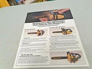 1980s ? McCULLOCH Lightweight CHAIN SAWS Australian Sales Leaflet - Picture 1 of 2