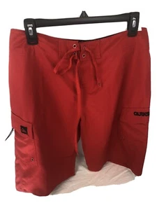 QUIKSILVER MEN'S BOARD SURF SWIM SHORTS RED SIZE 32  - Picture 1 of 7