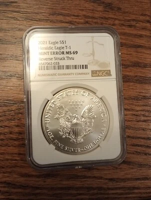 2021 Heraldic Eagle T-1  Mint Error Ms69 NGC - Image 1 of 2
