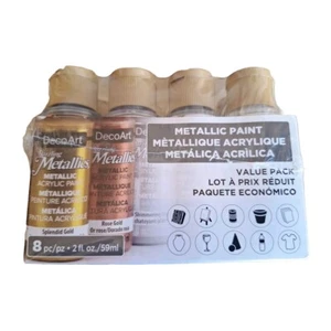 DecoArt Metallics Acrylic Paint Set 8 Count . - Picture 1 of 2