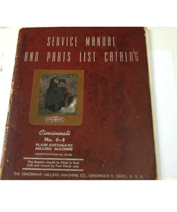 CINCINNATI NO. 0-8 SERVICE MANUAL & PARTS LIST CATALOG (W-4-BOX 9-3-RCT) - Picture 1 of 1