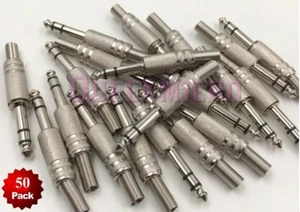 Confezione da 50 - Molla Connettore Cavo Audio Spina Metallo Stereo TRS da 1/4" (6,35mm) - Foto 1 di 2