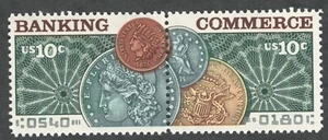 US. 1577-78. 10c. Banking & Commerce Issue. 1578a. Pair of 2. MNH. 1975 - Picture 1 of 2