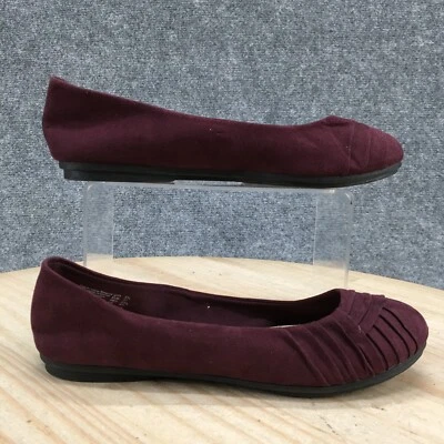 Sapatos femininos American Eagle 6.5 sapatilhas de balé roxo plissado biqueira redonda - Imagem 1 de 4