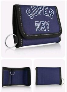 Superdry Wallet Navy Blue Rrp £17.99 Coins Note Keys Tri Fold New With Tags 