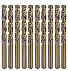 MAX-CRAFT Set di punte per trapano al cobalto 10 pezzi 1/16" M35 HSS Co Twist Jobber trapano per metallo - Foto 1 di 10