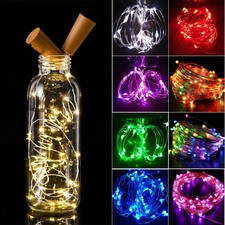 LUCE NATALE TAPPO BOTTIGLIA LUCI 20 LED A BATTERIA PER DECORAZIONE- VARI COLORI