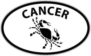 Cancer Horoscope Zodiac Astrology Oval Car Bumper Window Sticker Decal 6"X4" - Picture 1 of 1