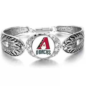 Arizona Diamondbacks Womens Sterling Silver Bracelet Baseball Jewelry Gift D3 - Picture 1 of 6