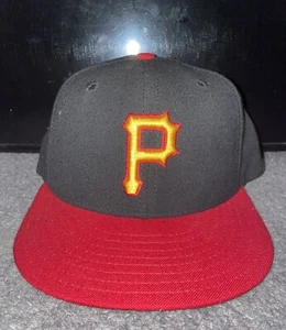Vintage New Era Pittsburgh Pirates 59/50 Pro Modell Größe 6 7/8 Wolle USA schwarz rot - Bild 1 von 4