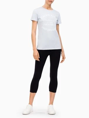 Camiseta Calvin Klein Top Performance Emblema Logo Mujer Azul Talla S NUEVA NUEVA CON ETIQUETAS AM12 Foto 1 de 4