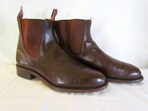 R.M. Williams Craftsman Boots Chelsea Brown Leather Mens AUS 10.5 G W US 11.5 - Picture 1 of 15