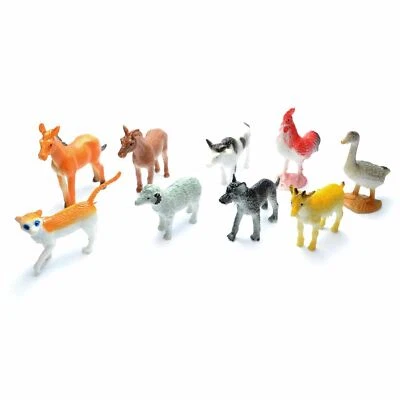 12 Farm Animal Figures Goodies Loot Party Bag Fillers Favour Gift Education Toys - Image 1 of 4