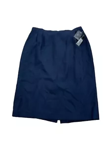 Essentials Womens Skirt Size 14 Dark Navy Blue Lined Career Work New - Picture 1 of 5