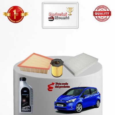 SENZA MARCA / GENERICO KIT TAGLIANDO 3 FILTRI E OLIO FORD B-MAX 1.5 TDCI 55KW 75CV 2016 ->
