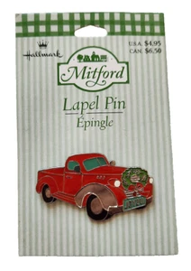 Hallmark PIN Christmas Vintage TRUCK PICK UP Red/Silver MITFORD Enamel 90s NEW - Picture 1 of 5
