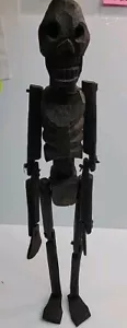 20" Hand-Carved Jointed Wood Skeleton Doll. Awesome Piece. - Picture 1 of 4
