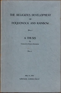1936 The Religious Development of Poquonock and Rainbow by Kendrick, Connecticut - Picture 1 of 1