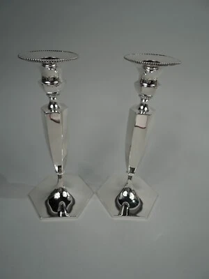 Candelabros Roger Williams 4520 antiguos georgiano-americanos de plata de ley Foto 1 de 4