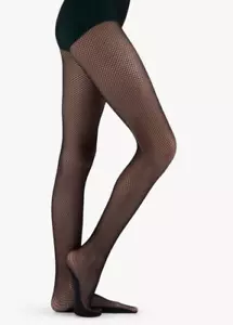Capezio Girls Professional Fishnet Seamless Tight - 3000C Black Professional KID - Picture 1 of 4